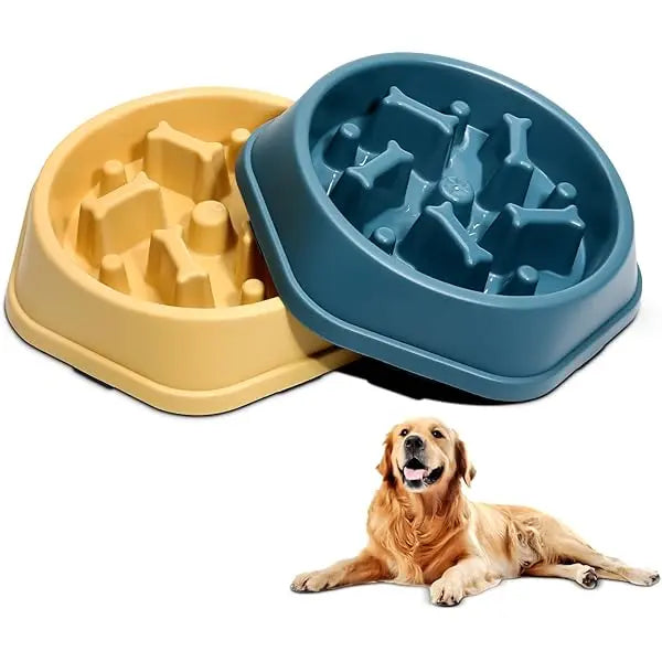 Slow Feeder Pet Bowl Blue